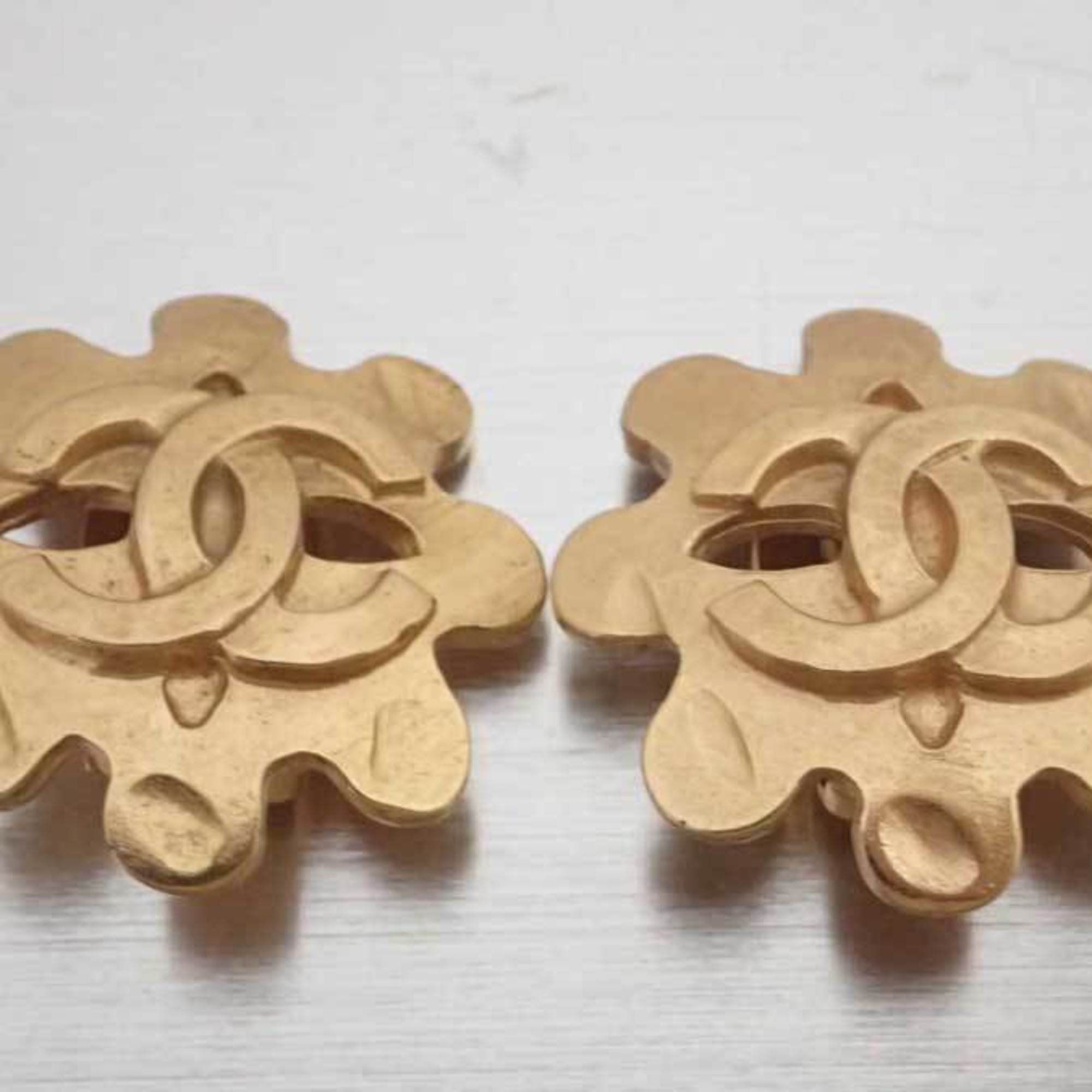 Chanel Earrings Here Mark Gold Metal Material Ladies